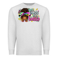 Oatmeal Heather 70's made 80's raised afro messy bun Premium Sweatshirt - texasbilliewilder