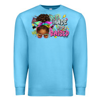 Ocean Blue 70's made 80's raised afro messy bun Premium Sweatshirt - texasbilliewilder