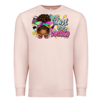 Pale Pink 70's made 80's raised afro messy bun Premium Sweatshirt - texasbilliewilder