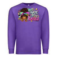 Purple 70's made 80's raised afro messy bun Premium Sweatshirt - texasbilliewilder