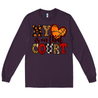 Plum my heart is on that court basketball red and black Long Sleeve Tee - NancyCooperArtShop