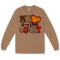 Toasted Coconut my heart is on that court basketball red and black Long Sleeve Tee - NancyCooperArtShop