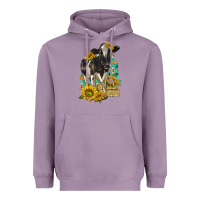 Lavender Sunflowers Cow Heavyweight Hoodie - texasbilliewilder