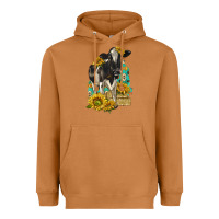 Meerkat Sunflowers Cow Heavyweight Hoodie - texasbilliewilder