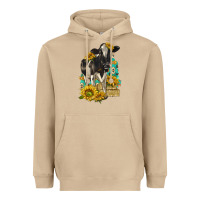 Mushroom Sunflowers Cow Heavyweight Hoodie - texasbilliewilder