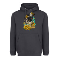 Smoke Sunflowers Cow Heavyweight Hoodie - texasbilliewilder