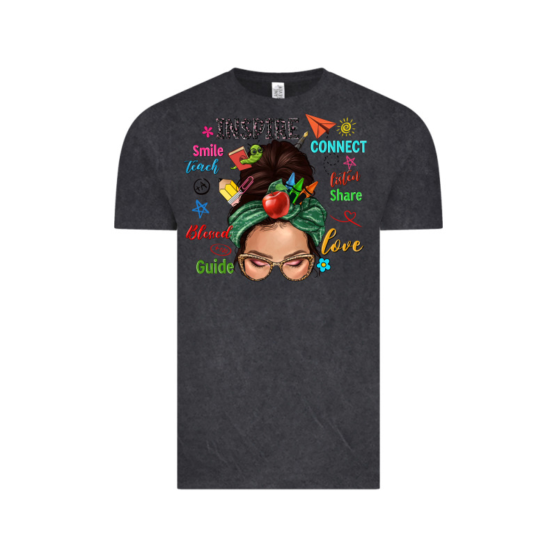 Teacher Messy Bun Caucasian Vintage Tee by NancyCooperArtShop | Teevron