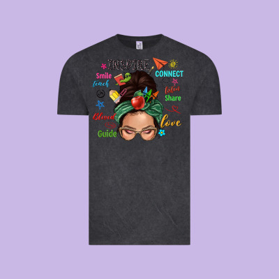 Teacher Messy Bun Caucasian Vintage Tee Designed By Nancycooperartshop