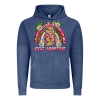 Vintage Denim easter pink camouflage egg hunter  bunny rainbow Vintage Hoodie - BarkalooDesign
