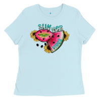 Baby Blue summer vibes Ladies Tee - SublimationCraftShop