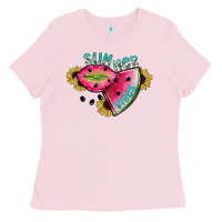 Bubblegum Pink summer vibes Ladies Tee - SublimationCraftShop