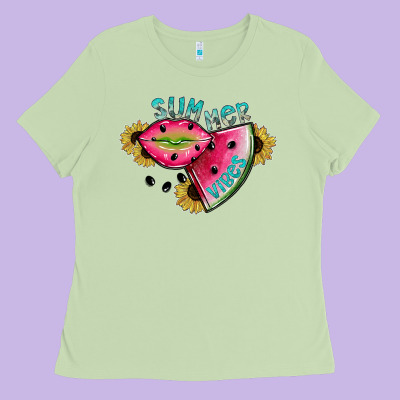Summer Vibes Ladies Tee Designed By Sublimationcraftshop
