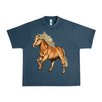 Midnight Navy Haflinger Horse Urban Heavy Tee - LillyAllenDesigns