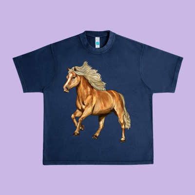 Haflinger Horse Urban Heavy Tee Designed By Lillyallendesigns