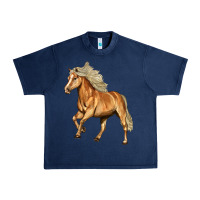Navy Haflinger Horse Urban Heavy Tee - LillyAllenDesigns