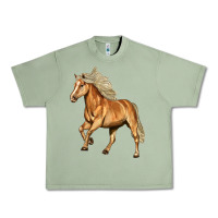 Oil Green Haflinger Horse Urban Heavy Tee - LillyAllenDesigns