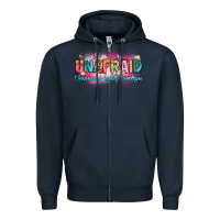 Navy unafraid i know who holds tomorrow Zipper Hoodie - Artiststas