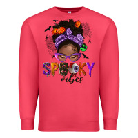 Cardinal Spooky vibes afro messy bun Premium Sweatshirt - NancyCooperArtShop