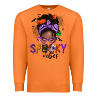 Carrot Spooky vibes afro messy bun Premium Sweatshirt - NancyCooperArtShop