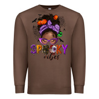 Chestnut Spooky vibes afro messy bun Premium Sweatshirt - NancyCooperArtShop