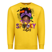 Lemon Spooky vibes afro messy bun Premium Sweatshirt - NancyCooperArtShop