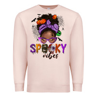 Pale Pink Spooky vibes afro messy bun Premium Sweatshirt - NancyCooperArtShop