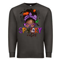 Smoke Spooky vibes afro messy bun Premium Sweatshirt - NancyCooperArtShop