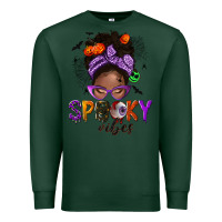 Sports Green Spooky vibes afro messy bun Premium Sweatshirt - NancyCooperArtShop