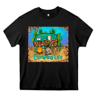Black camping life tumbler Heavy Core Tee - BarkalooDesign