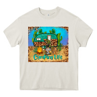 Cream camping life tumbler Heavy Core Tee - BarkalooDesign