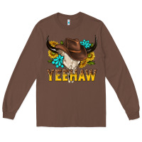 Chestnut yeehaw bull skull Long Sleeve Tee - NancyCooperArtShop