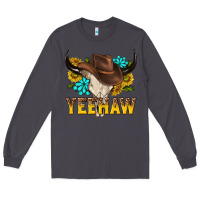 Smoke yeehaw bull skull Long Sleeve Tee - NancyCooperArtShop