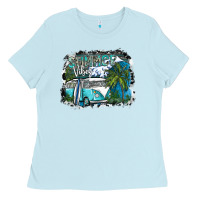 Baby Blue summer vibes Ladies Tee - SublimationCraftShop