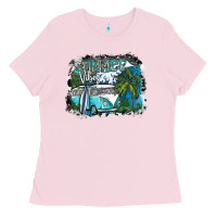 Bubblegum Pink summer vibes Ladies Tee - SublimationCraftShop