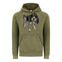 Vintage Olive bluetick coonhound Vintage Hoodie - LillyAllenDesigns