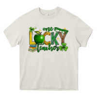 Cream St. Patrick's Day one lucky teacher Heavy Core Tee - Neo Western