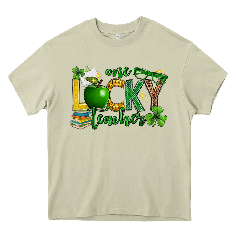 St. Patrick's Day One Lucky Teacher Heavy Core Tee by Neo Western | Teevron