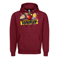 Burgundy teacher Zipper Hoodie - Artiststas