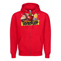 Red teacher Zipper Hoodie - Artiststas