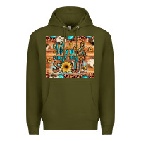 Army Green then sings my soul treble clef Premium Hoodie - JahusDesignShop