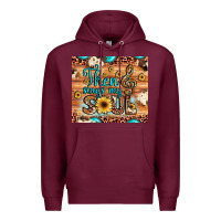Burgundy then sings my soul treble clef Premium Hoodie - JahusDesignShop