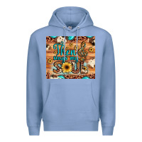 Colony Blue then sings my soul treble clef Premium Hoodie - JahusDesignShop
