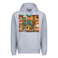 Heather Grey then sings my soul treble clef Premium Hoodie - JahusDesignShop