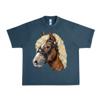 Midnight Navy Haflinger Avelignese Horse Urban Heavy Tee - LillyAllenDesigns