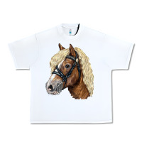 White Haflinger Avelignese Horse Urban Heavy Tee - LillyAllenDesigns