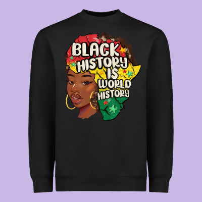Black History Is World History Heavyweight Sweatshirt Designed By Maliassmallbusiness