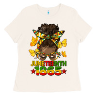Bone juneteenth 1865 afro bun Ladies Tee - HRA Design Shop