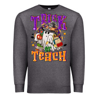 Charcoal Heather Trick or teach Halloween Premium Sweatshirt - NancyCooperArtShop
