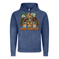 Vintage Denim easter egg hunter  rabbit rainbow Vintage Hoodie - BarkalooDesign