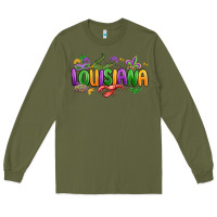Army Green mardi gras louisiana Long Sleeve Tee - MaliasSmallBusiness